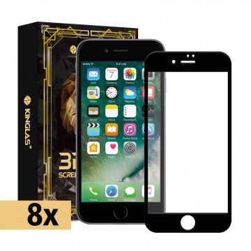 Kinglas 8 Packs Full Coverage Tempered Glass Screen Protector For iPhone 7 Plus / 8 Plus