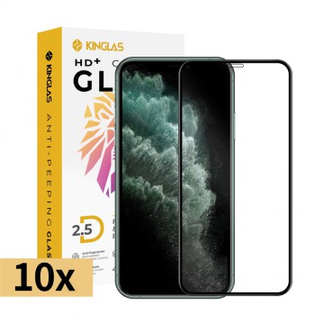 Kinglas 10 Packs 2.5D Full Coverage Silk Printing Black Edge Tempered Glass Screen Protector For iPhone XR / 11