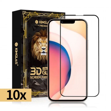 Kinglas 10 Packs Full Coverage Tempered Glass Screen Protector For iPhone 13 Pro Max / 14 Plus