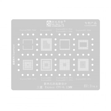 AMAOE BGA Reballing Stencil With CPU Position EU3 for Samsung Exynos