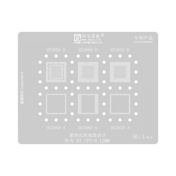 AMAOE BGA Reballing Stencil With CPU Position HU1 for Huawei HiSilicon