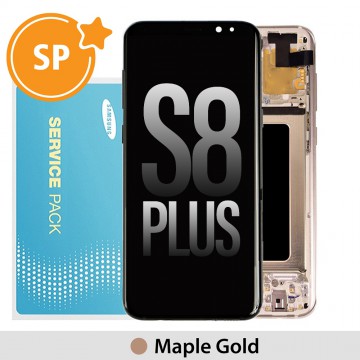 Samsung Galaxy S8 Plus G955F OLED Screen Replacement with Frame GH97-20564F/20470F (Service Pack)-Maple Gold