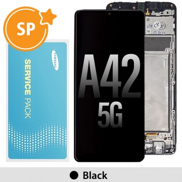 Samsung Galaxy A42 5G A426B OLED Screen Replacement with Frame GH82-24376A/24375A (Service Pack)-Black