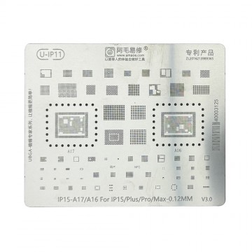 AMAOE BGA Reballing Stencil With CPU Position HU4 for iPhone 15 Series