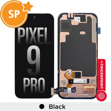 OLED Screen Digitizer With Frame and Fingerprint for Google Pixel 9 Pro-Black (Service Pack)
