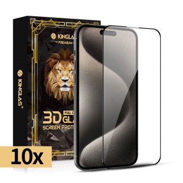iPhone 16 Pro Max Kinglas 10 Packs Full Coverage Tempered Glass Screen Protector