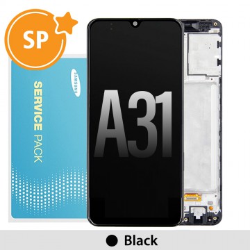 Samsung Galaxy A31 A315F OLED Screen Replacement with Frame GH82-22905A/22761A (Service Pack)-Black