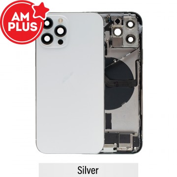 AMPLUS Rear Housing with Full Set Parts for iPhone 12 Pro-Silver 