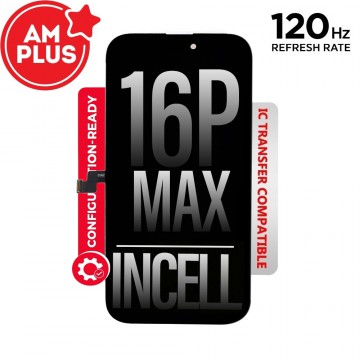 AMPLUS Diagnosable Incell LCD Assembly for iPhone 16 Pro Max Screen Replacement (120HZ, Compatible for IC chip transfer)