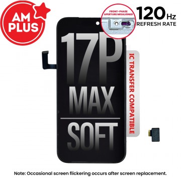 AMPLUS Soft OLED Assembly for iPhone 17 Pro Max Screen Replacement (120HZ, Compatible for IC chip transfer)