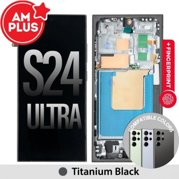 OLED Screen Replacement with Frame for Samsung Galaxy S24 Ultra S928B -Titanium Black (AMPLUS )