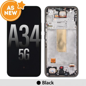 AS NEW-Samsung Galaxy A34 5G A346B OLED Screen Replacement Digitizer GH82-31200A / 31200A -Black (SERVICE PACK SCREEN AND SERVICE PACK FRAME)