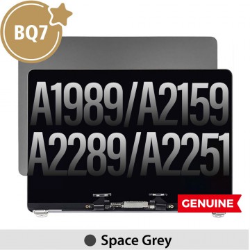 Complete LCD Display Assembly for MacBook Pro 13" A1989 / A2159 / A2289 / A2251 (BQ7)-Space Gray (This is genuine glass and genuine flex)