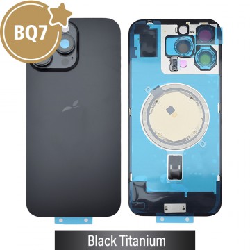 BQ7 Rear Cover Glass with Camera Lens Glass and Magsafe Magnet for iPhone 16 Pro Max-Black Titanium