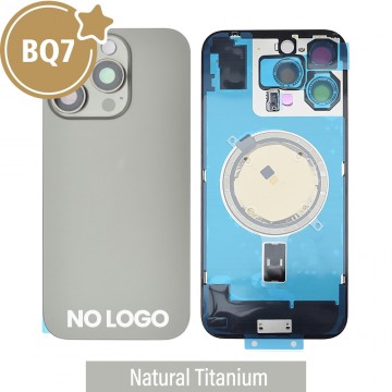 BQ7 Rear Cover Glass with Camera Lens Glass and Magsafe Magnet for iPhone 16 Pro Max (NO LOGO)-Natural Titanium