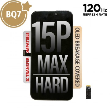 BQ7 Hard OLED Assembly for iPhone 15 Pro Max Screen Replacement (120HZ, Compatible for IC chip transfer)
