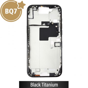 BQ7 Chassis Mid Frame Cover Replacement Assembly for iPhone 16 Pro Max-Black Titanium (With SIM Tray Version)