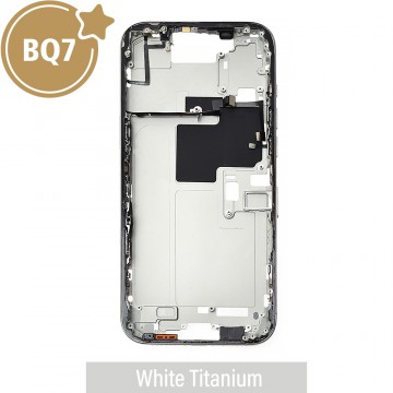 BQ7 Chassis Mid Frame Cover Replacement Assembly for iPhone 16 Pro Max-White Titanium (With SIM Tray Version)