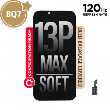 BQ7 Diagnosable Soft OLED Assembly for iPhone 13 Pro Max Screen Replacement (120HZ, Configuration Ready)