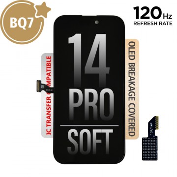 BQ7 Soft OLED Assembly for iPhone 14 Pro Screen Replacement  (120HZ, Compatible for IC chip transfer)