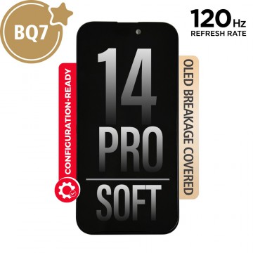 BQ7 Diagnosable Soft OLED Assembly for iPhone 14 Pro Screen Replacement (120HZ, Configuration Ready)