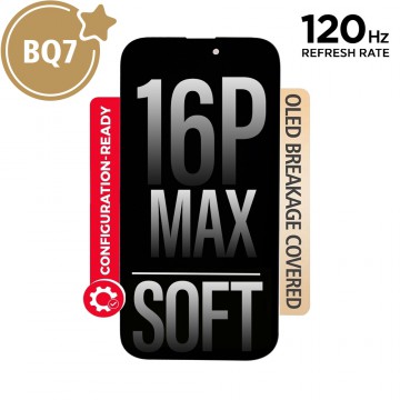 BEST QUALITY-BQ7 Diagnosable Soft OLED Assembly for iPhone 16 Pro Max Screen Replacement (120HZ) (Improved Version)