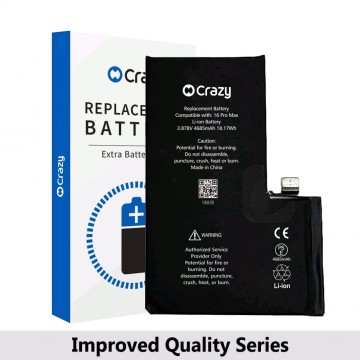 Crazy Improved Quality-iPhone 16 Pro Max Replacement Battery with Adhesive Strips 4685mAh (TI CHIP: 27546) (Cheapest Price)