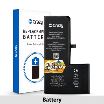 iPhone XS Replacement Battery with Adhesive Strips 2970mAh (High Capacity + TI CHIP: 27546)