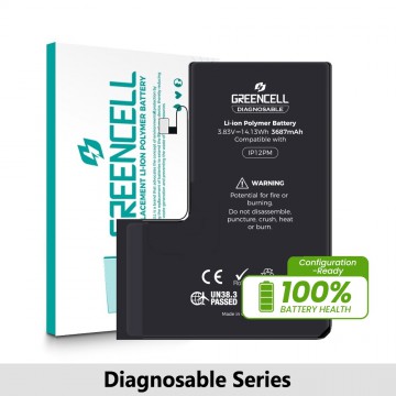 Greencell Diagnosable iPhone 12 Pro Max Replacement Battery with Adhesive Strips 3687mAh (Configuration Ready)