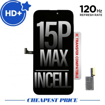 HD+ Display Incell LCD Assembly for iPhone 15 Pro Max Screen Replacement (120HZ,Compatible for IC chip transfer)