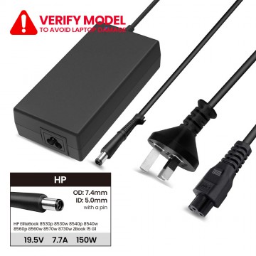 Laptop Power Adapter H1501957450 For HP EliteBook 8530p 8530w 8540p 8540w 8560p 8560w 8570w 8730w ZBook 15 G1 (With Pin Inside)