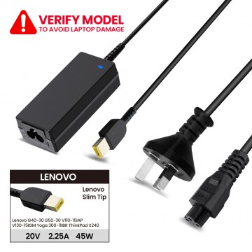 Laptop Power Adapter LO45200USB For Lenovo G40-30 G50-30 V110-15IAP V130-15IGM Yoga 300-11IBR ThinkPad X240 (Lenovo Slim Tip)