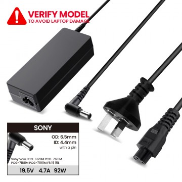 Laptop Power Adapter SY921956544 For Sony Vaio PCG-61211M PCG-71211M PCG-71811M PCG-71911M Fit 15 15E (With Pin Inside)