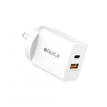 iQuick GaN II 20W PD3.0+QC3.0 Dual Ports Charging Adapter