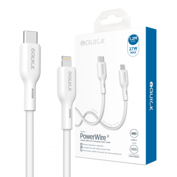 iQuick PowerWire 2 Series Liquid Silicone Charging Data Cable USB-C to Lightning 1.2m