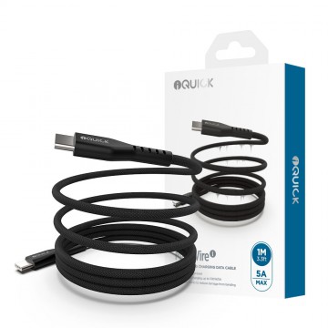 iQuick MagWire 1 Series Self-winding Charging Data Cable 100W/5A 1m for iPhone 15 16 Series