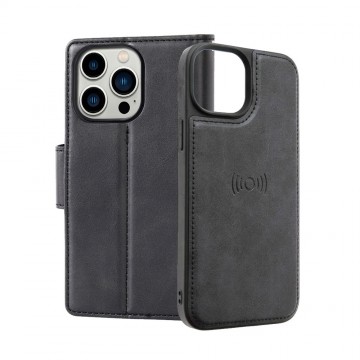 iPhone 15 Pro Max Hanman 2 in 1 Detachable Flip Leather Wallet Case With Magnetic Ring 