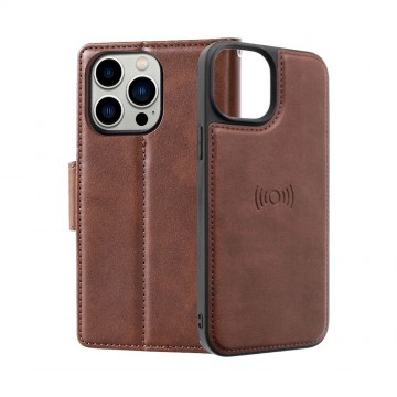 Hanman 2 in 1 Detachable Flip Leather Wallet Case With Magnetic Ring for iPhone 13 Pro Max
