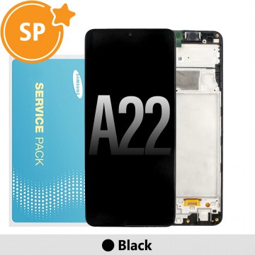 Samsung Galaxy A22 A225F OLED Screen Replacement with Frame GH82-26047A (Service Pack)-Black