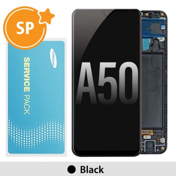 Samsung Galaxy A50 A505F OLED Screen Replacement with Frame GH82-19204A/19714A/19289A/19713A/19711A (Service Pack)-Black