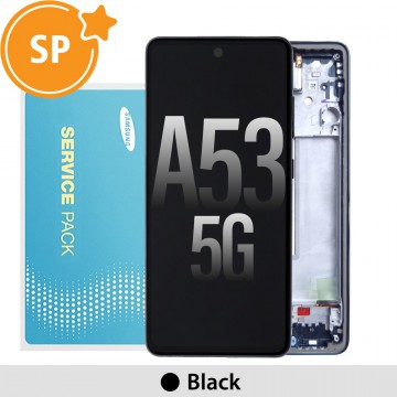Samsung Galaxy A53 5G A536B / A536E OLED Screen Replacement with Frame GH82-28024A/28025A (Service Pack)-Black