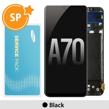 Samsung Galaxy A70 A705F OLED Screen Replacement with Frame GH82-19747A/19787A (Service Pack)-Black