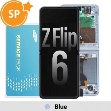Samsung Galaxy Z Flip6 F741B OLED Screen Replacement with Frame GH82-35014C (Service Pack)-Blue