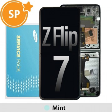 Samsung Galaxy Z Flip7 F766B OLED Screen Replacement with Frame GH82-37581E (Service Pack)-Mint