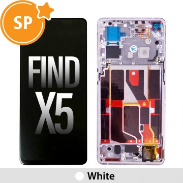 OLED Screen Replacement with Frame for OPPO Find X5 4130016 (Service Pack)-White