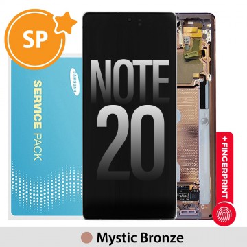 Samsung Galaxy Note 20 N980F OLED Screen Replacement with Frame GH82-23495B (Service Pack)-Mystic Bronze