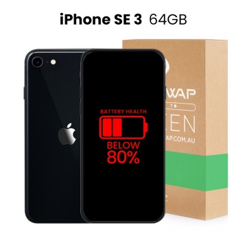 Apple Used Fully Functional iPhone SE 3 64GB Below 80% Battery Health - Grade B+ (Excellent)