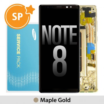 Samsung Galaxy Note 8 N950F OLED Screen Replacement with Frame GH97-21065D/21066D (Service Pack)-Maple Gold