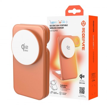   REDEFYNE Qi2.2 25W 3-IN-1 Portable Wireless Charger-Orange