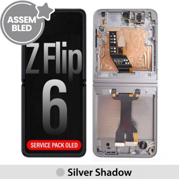 ASSEMBLED OLED Screen Replacement with Frame for Samsung Galaxy Z Flip6 5G F741B -Graphite (SERVICE PACK SCREEN BUT REFURBISH FRAME ASSEMBLED BY CRAZY)